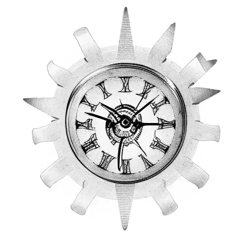 A Broken Clock With Gears And Roman Numerals Falling Apart