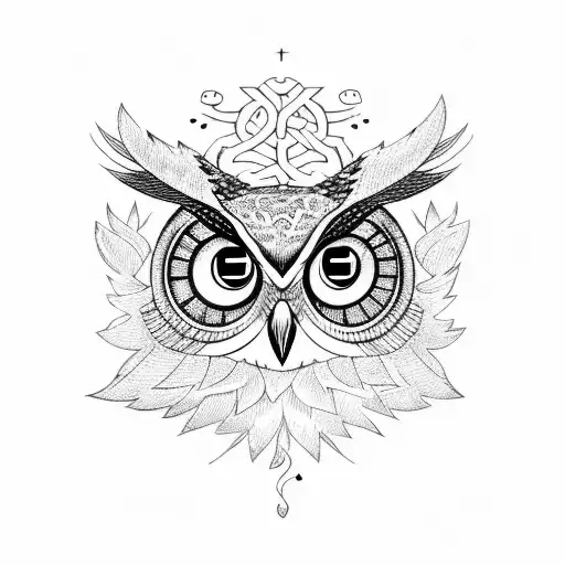 Owl In A Forest Forearm