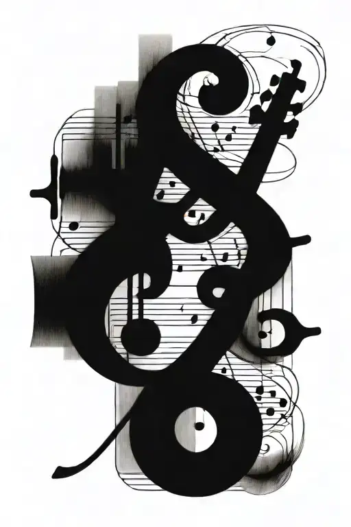 A Music Sheet With Hidden Images Of Naberius Intertwined In The Notes