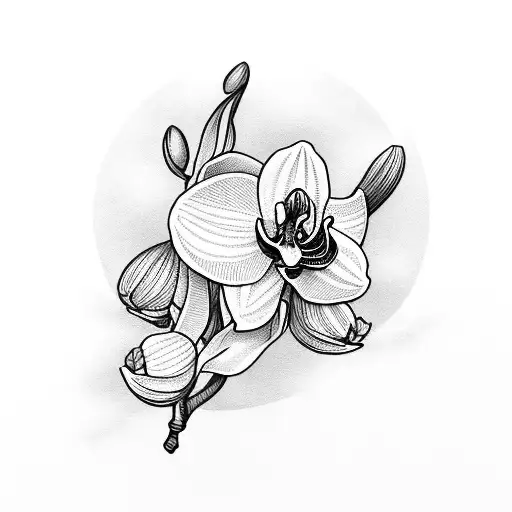 Orchid With Cursive Name Haley