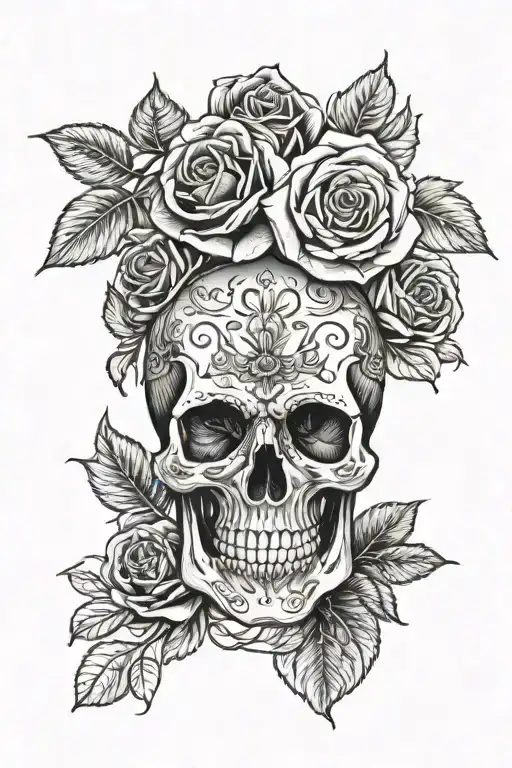 Skull And Roses Mayflowers