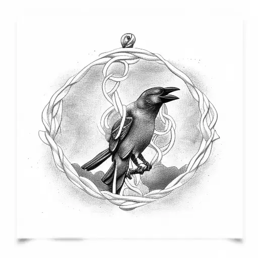 Crow Sitting In A Noose