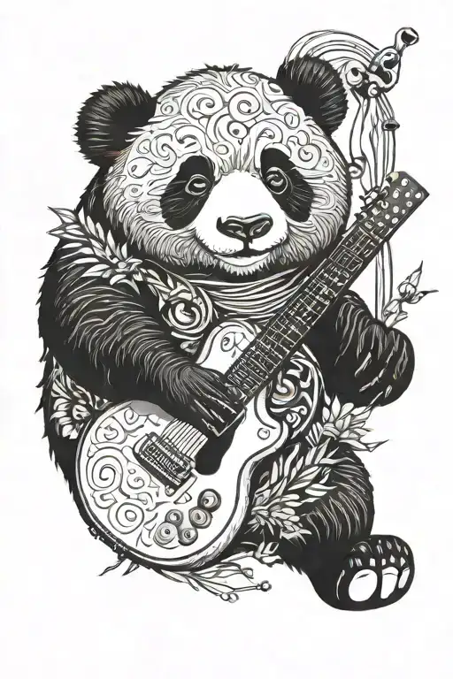 Panda And Electric Guitar