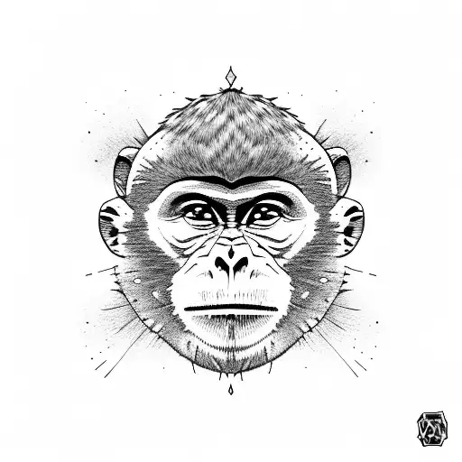 Monkey In A Desert Full Of Cactus