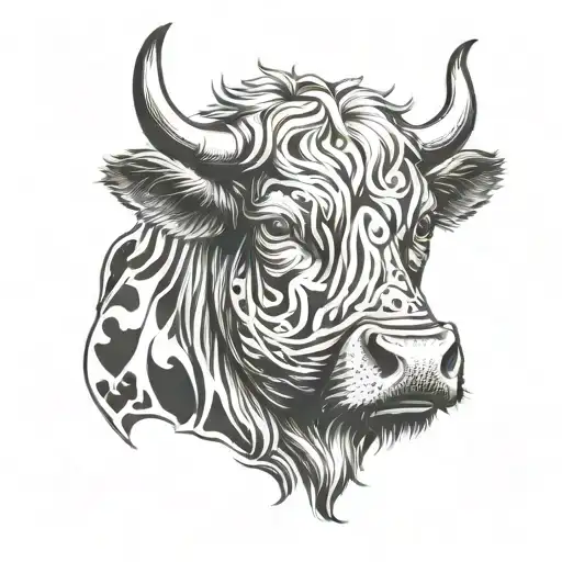Scotland Cow Head Tattoo Inspired Tattoo Design