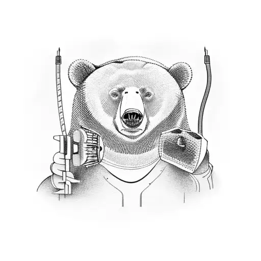 A Bear Holding An Electrician's Tool