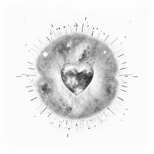 A Vibrant Heart-shaped Galaxy Filled With Bright Colors And Stars