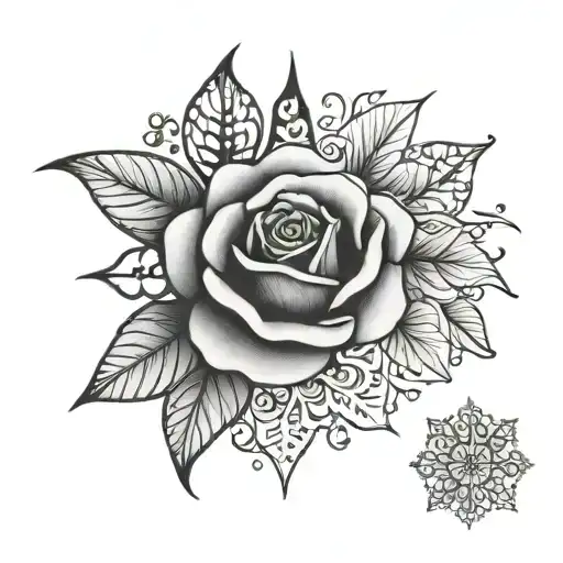 Half Rose Half Snowflake