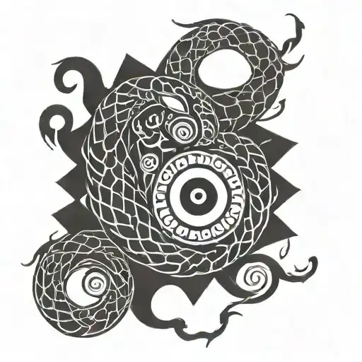 Naruto-inspired Snake Intertwined With Sharingan Eye