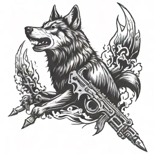 Wolf With Weapons