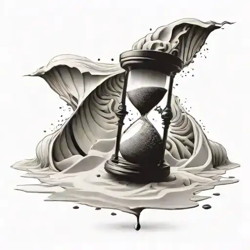 A Futuristic Hourglass With The Sand Falling Out Like A Spiral