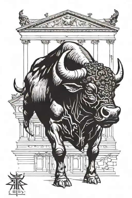 A Black Bull Standing Insidea Rome Colloseum