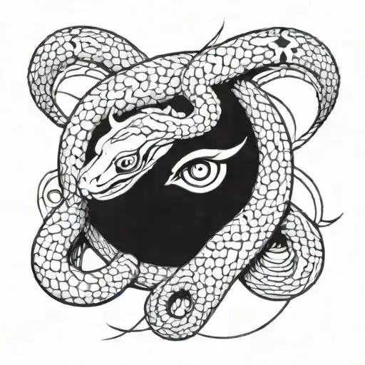 Naruto-inspired Snake Intertwined With Sharingan Eye