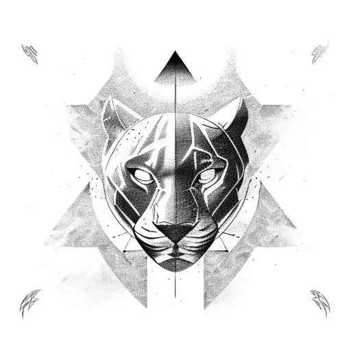 Panther Lightning In The Background