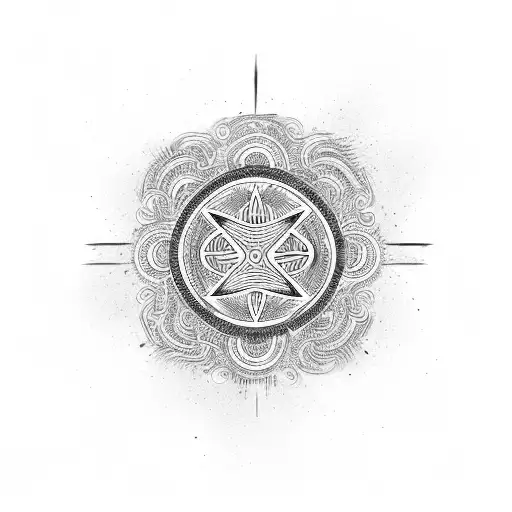 A Psychedelic Gangster Disciple Symbol Surrounded By Swirling Patterns