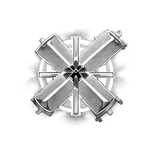 A Cross Made Entirely Of Gun Parts