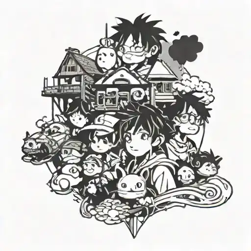 Combine Elements Of Stray Kids And Studio Ghibli Characters In A Unique Design