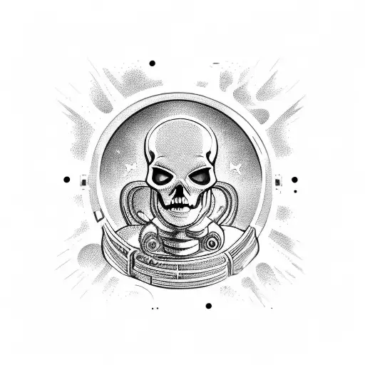 Skeleton In Space Suit