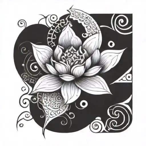 A Stylized Lotus Flower Incorporating Elements Of Taekwondo Forms And Mandala