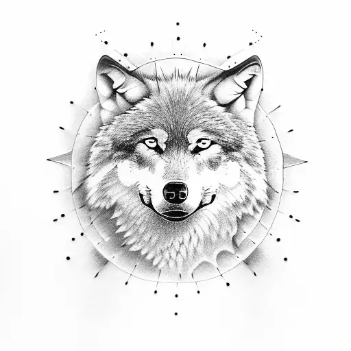 Wolf With Sun