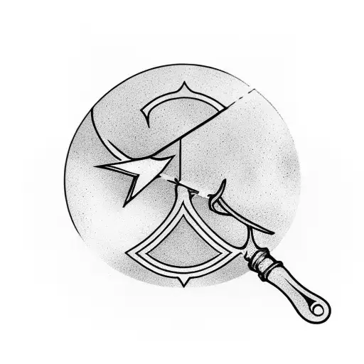 Frying Pan And An Elven Arrow As An Emblem