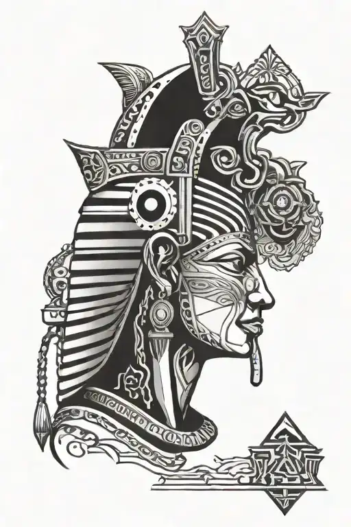A Masculine Pharaoh In Egypt With Alchemical Symbols Representing Inner Strength And Transformation