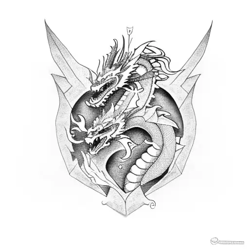 Dragon With Sword In Heart