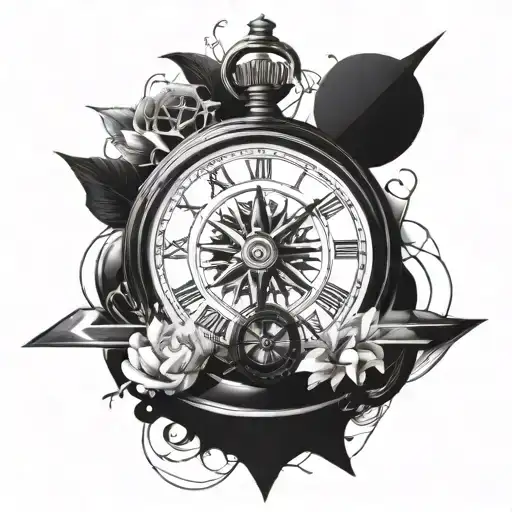 Half A Clock With Half A Compass Clashing