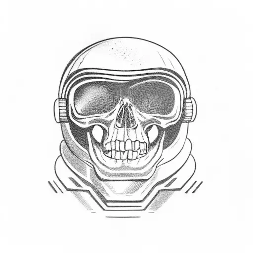 Skull In Space Suit Helmet