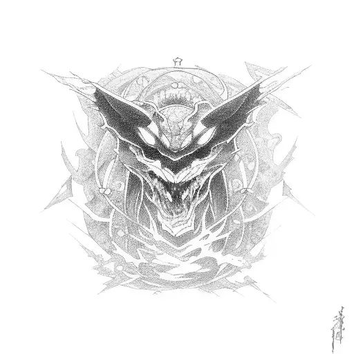 Square Tattoo Placement Of Douma From Demon Slayer Anime Rainbow Colored Eyes Looking At Me