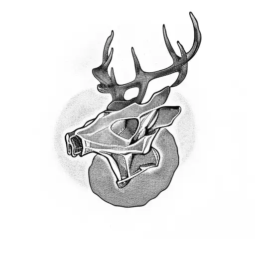 Deer Skull Inside A Black Sun