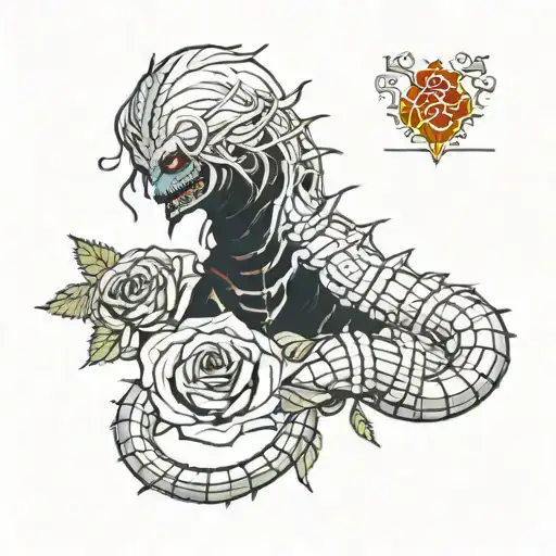 Kaneki Ken's Centipede With Red Rose