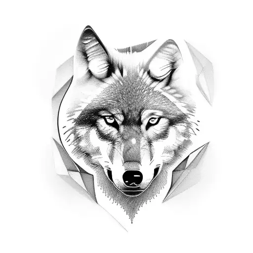 Wolf Mandala Realistisch Vollmond