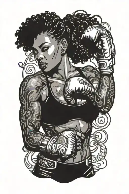 Black Woman Boxing Sexy Woman