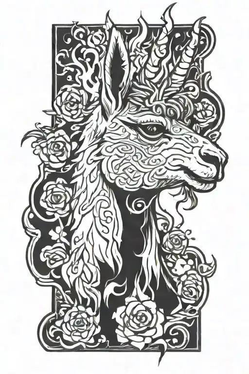 Llama On Fire In The Flame Of A Lit Matchstick