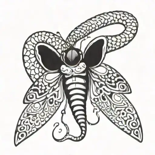 An Egyptian Snake Coming Out Of A Moth