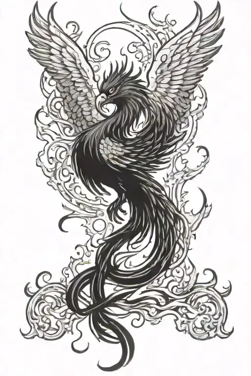 Angry Whole Body Phoenix Rising From The Ashes Sitting