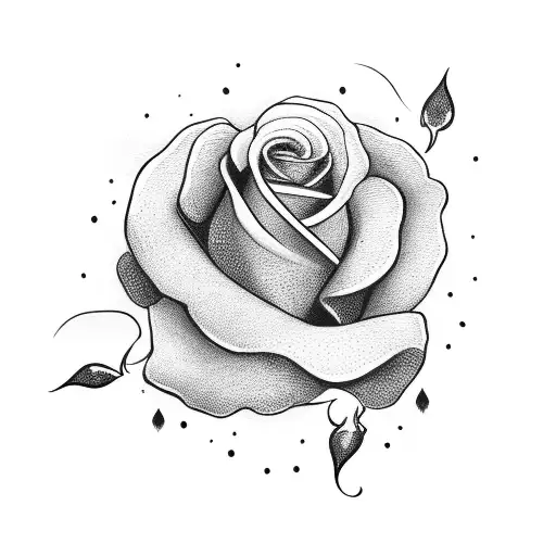 White Background Drawning Of A Dagger With Roses And Blood