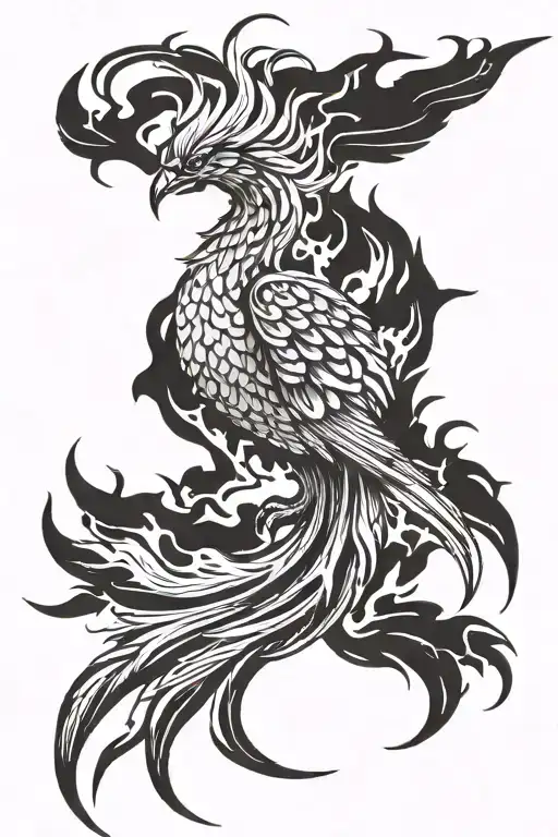 Angry Flame Phoenix Rising From The Ashes