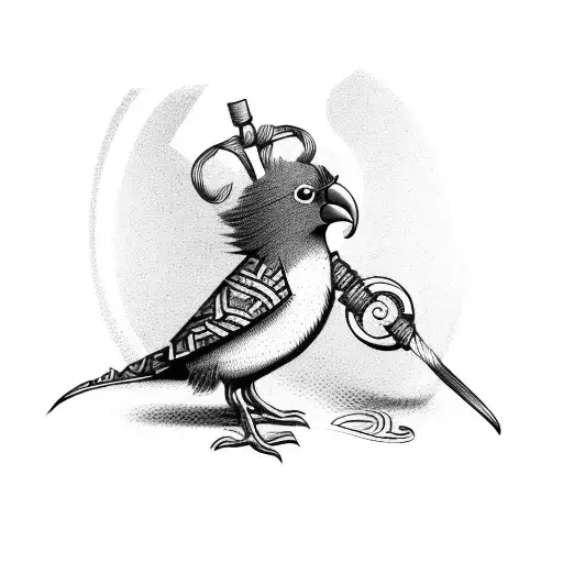 Kiwi Bird Wearing A Scottish Kilt