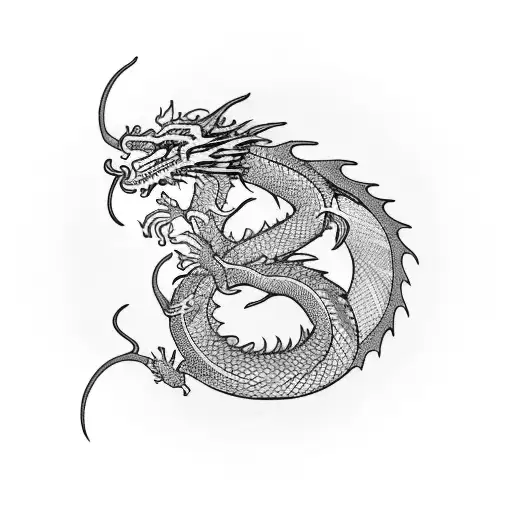 Dragon With Flowers