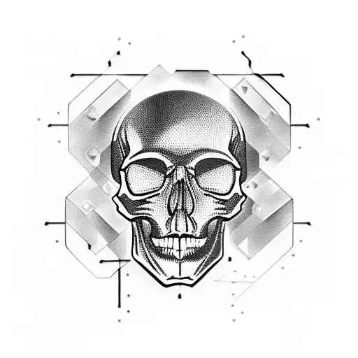 A Skull Adorned With Electronic Circuitry And Metal Motifs
