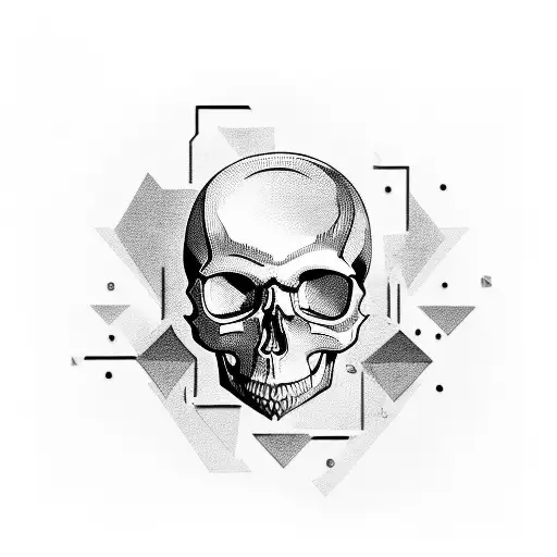 A Skull Adorned With Electronics And Metal Motifs