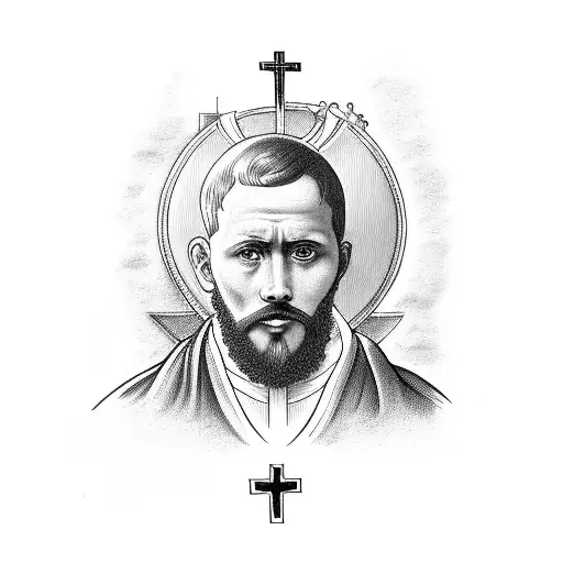 John The Baptists Head With A Dove And A Cross Above