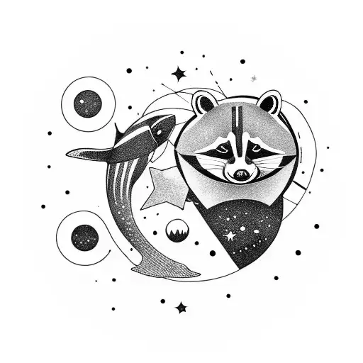 Raccoon An Orca In Outer Space With Stars