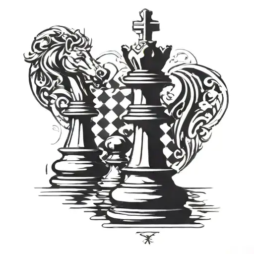 Chess Board With A Twist - Incorporate A Queen Chess Piece As The Focal Point