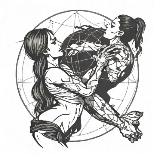 Women Atlas Holding The World