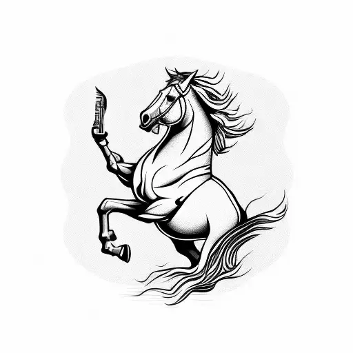 A Majestic Horse Galloping Through A Field Of Musical Notes