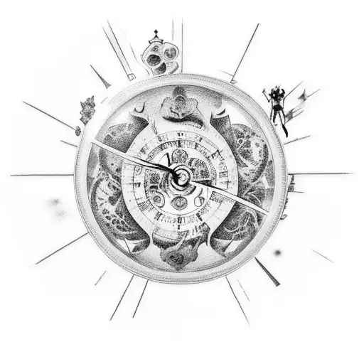 An Hourglass With Anime Characters Inside Representing The Passage Of Time