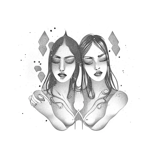 Two Sensual Female Bodies In An Intimate Embrace